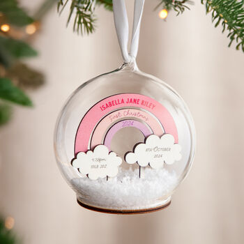 Rainbow Baby Details First Christmas Bauble, 3 of 3