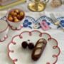 Scalloped Red And White Ceramic Plate, thumbnail 3 of 4