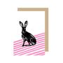 Pink Hare Greetings Card, thumbnail 2 of 2