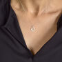 Halo Birthstone Necklace Moonstone June, thumbnail 2 of 6