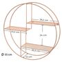 Rose Gold Industrial Metal Round Floating Shelf, thumbnail 5 of 7