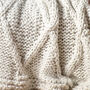 Cream Chunky Cable Knit Throw, thumbnail 2 of 2