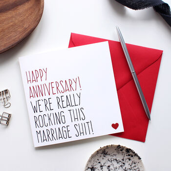 'Rocking This Marriage Shit' Anniversary Card, 3 of 4
