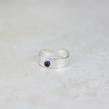 Sterling Silver Birthstone Toe Ring, 4 of 8