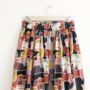 Retro Life Print Black Cotton Midi Skirt, thumbnail 3 of 5