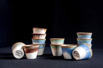 Set Of Four Ceramic Single Espresso Cups, 7 of 12