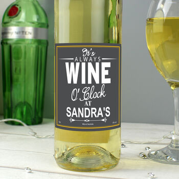 Personalised Wine O'clock White Wine Gift, 3 of 5