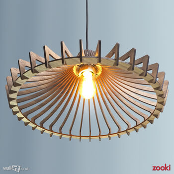 Zooki Three 'Forseti' Wooden Pendant Light, 2 of 9