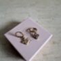 Gold Plated Dangle Clover Flower Earrings, thumbnail 3 of 5
