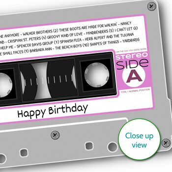 60th Birthday Print Songs On The Day You Were Born 1966, 9 of 12
