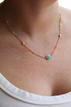 Iseo Amazonite And Gold Plated Necklace, 2 of 4