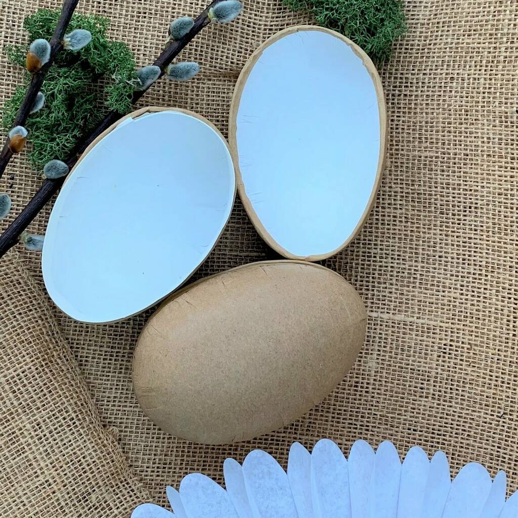 Brown Kraft Paper Mache Easter Egg Containers Fillable By The Danes