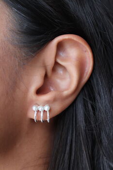 Vimla Pearl Earrings Silver, 4 of 4
