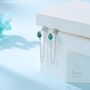 Tiny Emerald Green Droplet Cz Stud Earrings, thumbnail 2 of 12