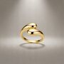 Minimal Open Curve Adjustable Gold/S Ilver Ring, thumbnail 1 of 4