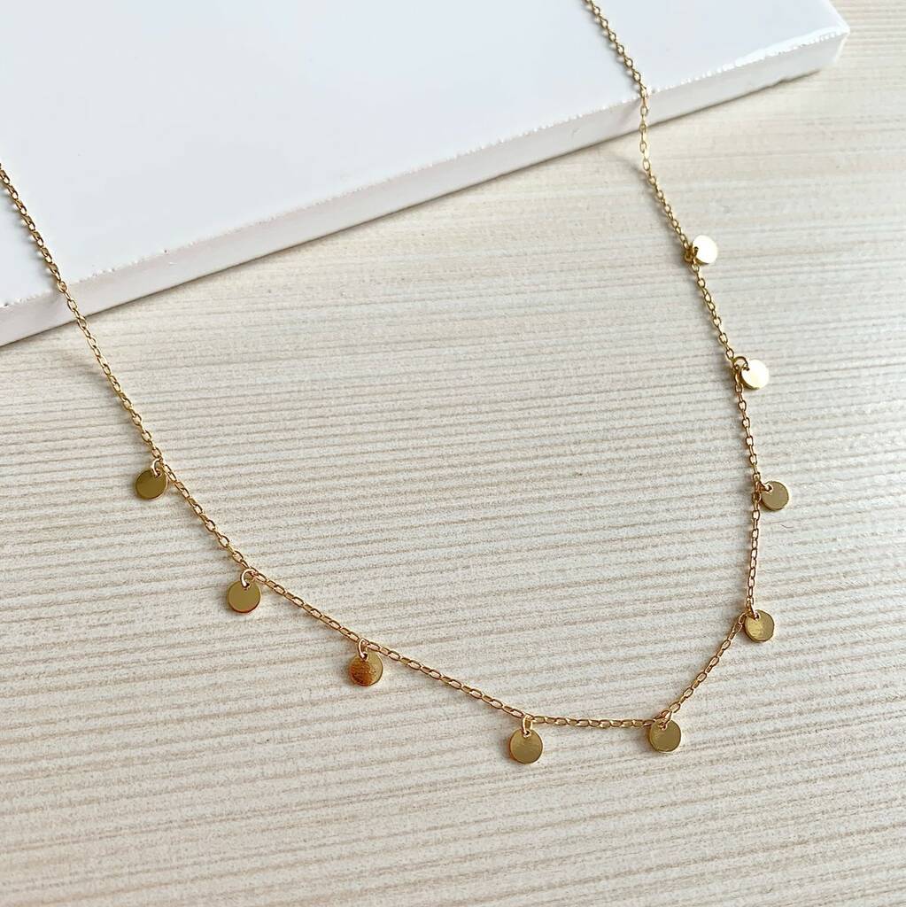 Frascati Yellow Gold Multi Disc Necklace By Auree Jewellery