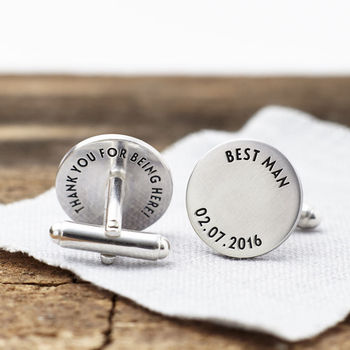 Personalised Sterling Silver Wedding Party Cufflinks, 3 of 4