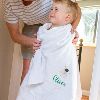 Personalised Space Themed Bath Towel, 10 of 11