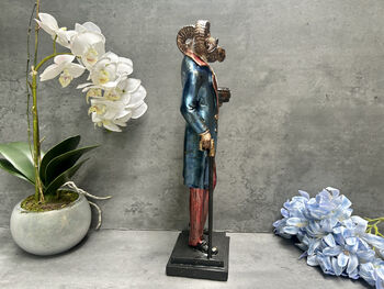 Tall 35cm Gentleman Ram Regal Sheep Figurine Ornament, 7 of 12