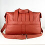 Personalised Handcrafted Red Leather Overnight Bag, thumbnail 4 of 8