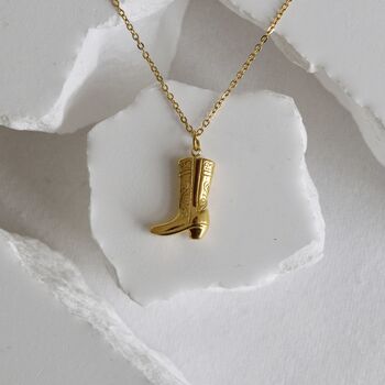 Cowboy Boots 18 K Gold Necklace Gift For Her, 2 of 5