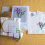 Idyllic Iris T Shirt Cross Stitch Kit, thumbnail 5 of 7