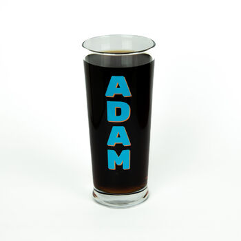 Personalised Bubble Vertical Name Printed Pint Glass, 3 of 8