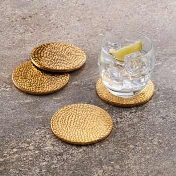 Copper, Gold And Silver Hammered Drinks Coasters, 3 of 6
