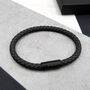 Men's Personalised Roman Numeral Year Thick Leather Bracelet, thumbnail 1 of 5