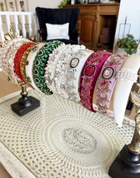 Gatsby Rhinestone Headband With A Pink Satin Drawstring Bag // Ages Six To Adult, 5 of 5