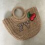 Personalised Ada Cherry Half Moon Wicker Basket Drawstring Bag, thumbnail 1 of 4
