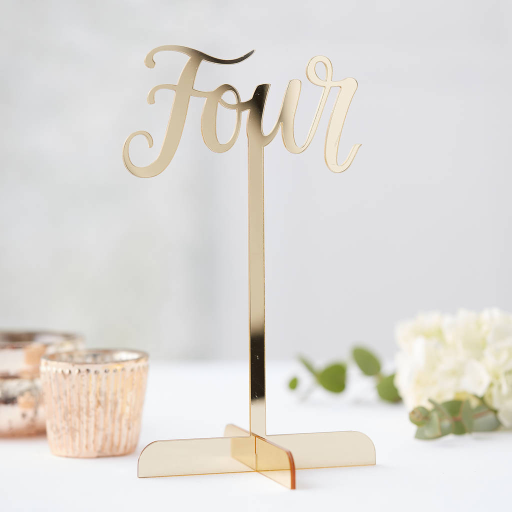 Gold Acrylic Party Table Numbers One 12, 1 of 3