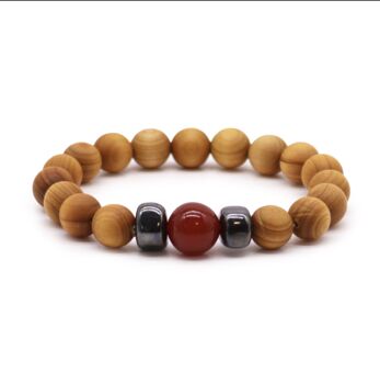 Mens Jasper And Cedarwood Bracelet For Grounding And Vitality, 2 of 5