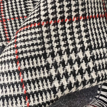 Personalised Houndstooth Gingham Reversible Woven Scarf, 9 of 11