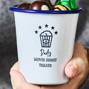 Personalised Coloured Enamel Snack Pot For Him, 3 of 3