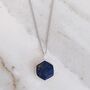 The Hexagon Lapis Lazuli Silver Gemstone Necklace, thumbnail 1 of 5
