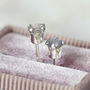 Grey Labradorite Stud Earrings In Silver Or Gold, thumbnail 9 of 12