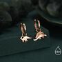 Sterling Silver Mismatched Parasaurolophus And Stegosaurus Hoop Earrings, thumbnail 4 of 12