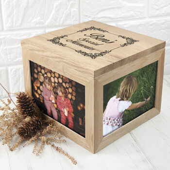 Personalised Special Memories Oak Photo Keepsake Box, 3 of 6