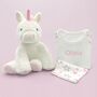 Sparkles The Unicorn Soft Toy With Personalised Pyjamas, thumbnail 1 of 7