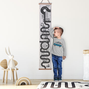 Personalised Transport Road Map Canvas Height Chart, 2 of 5