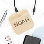 Personalised Bamboo Wireless Charger Pad, thumbnail 1 of 7