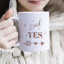 Toast To 'I Said Yes' Proposal Mug Engagement Gift Idea, thumbnail 5 of 5