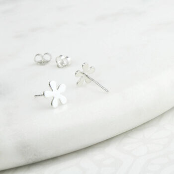 Sterling Silver 50th Birthday Flower Ear Studs, 3 of 5