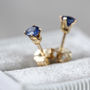 Blue Sapphire Stud Earrings In Silver Or Gold, thumbnail 1 of 12
