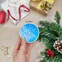 Snowflake Embroidery Kit Christmas Bauble, thumbnail 4 of 6