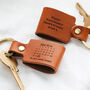 Personalised Never Forget Date Leather Keyring, thumbnail 2 of 6