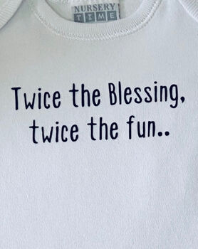 Twice The Blessings Twice The Fun Twin Baby Gifts, 5 of 7