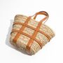 Saint Tropez Cream Brown Strapped Beach Bag, thumbnail 2 of 5