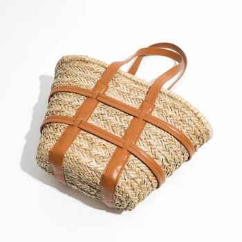 Saint Tropez Cream Brown Strapped Beach Bag, 2 of 5